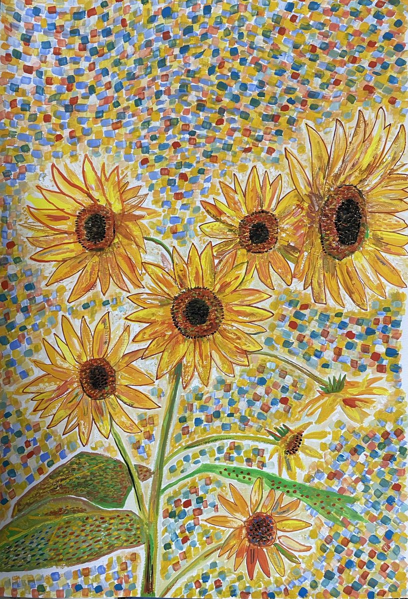 masakiman6's tweet photo. 今日のARTです😃
友達に頼まれて制作しました‼️
奥さんがひまわりが好きとの事で描きました😃

#art #artwork #artist #イラスト #illustration #graffiti #イラストレーター　#絵画　#水彩画 #油彩画 #ペン画 #グラフィックデザイン #花 #ひまわり #color #フォトグラファー https://t.co/fHuzKkOU2N