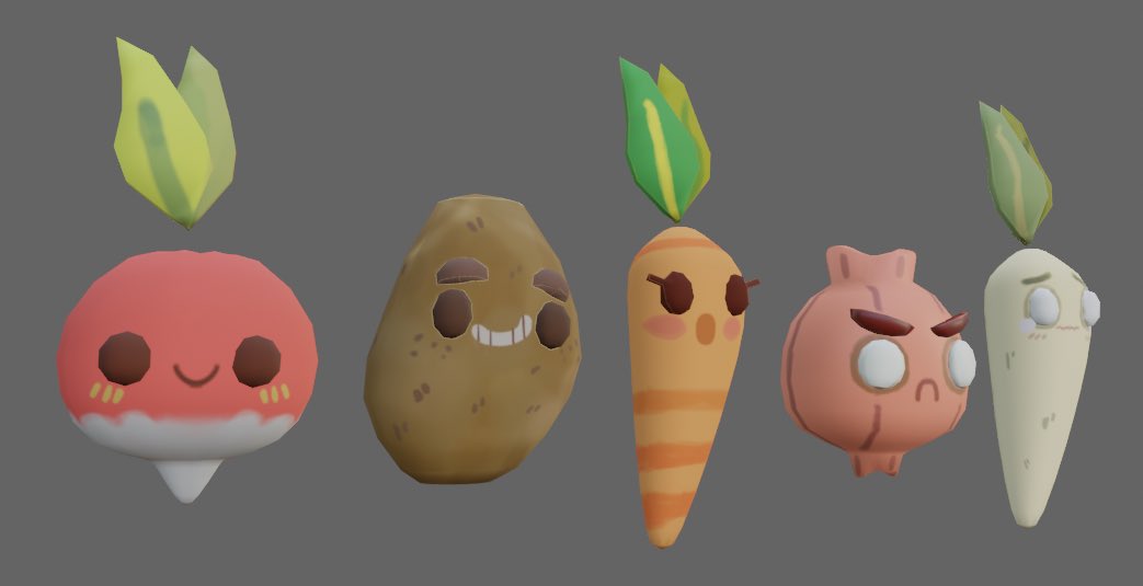 been modelling some root veggie friends for the Global Game Jam! 🥕🥔🧅
#GGJ23 #AGLJam23