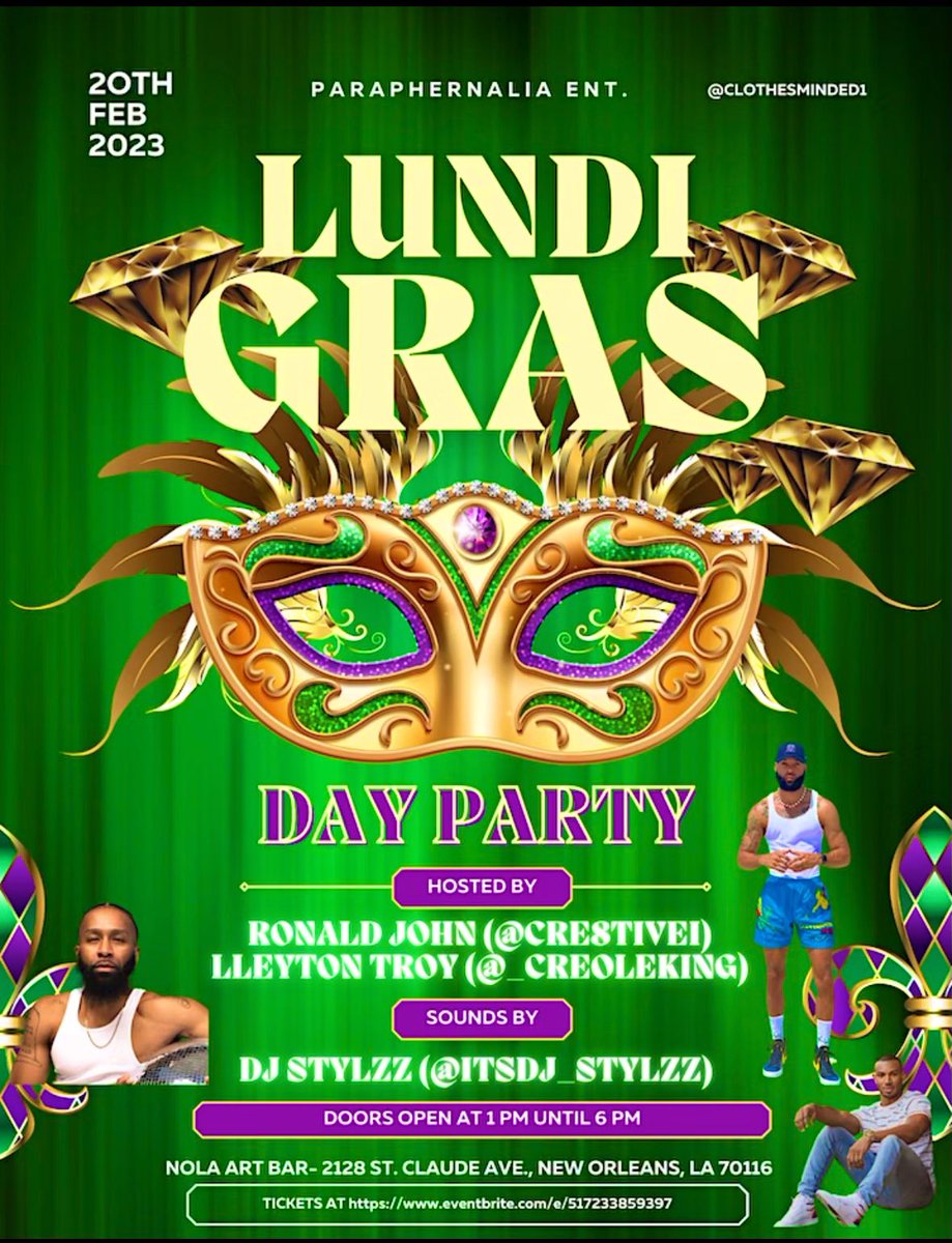 Mardi Gras Weekend Only 13 Days Away!!! BE HERE ON #LundiGras Feb 20th 💜💚💛⚜️ #MardiGras