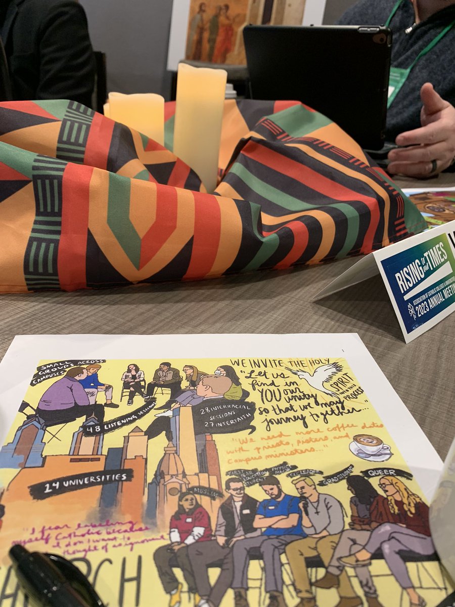 margienuzz's tweet photo. What a gift to be in a space of prayer,  conversation, and learning with other Campus Ministry folks from #CatholicHigherEd. Delight, thanks to @CatholicHighrEd @CCMAnetwork @FrFrankSAC and Committee organizers! https://t.co/bGZGUp3LyN