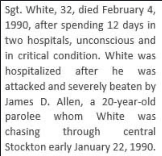 Washington State EOW 02/04.

Please join us as we honor our fallen. Rest in Peace.

02/04/1909: Agent Alexander Smith, No. Pacific Railway PD (Tacoma)
02/04/1990: Sgt. Timothy White, Stockton PD (CA)

Smith: odmp.org/officer/12382-…

White, WA survivors: camemorial.org/honor-roll/tri…