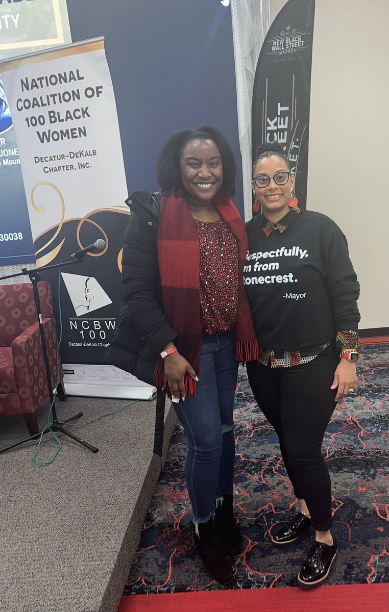 MsSpicySweet's tweet photo. Enjoyed the townhall meeting and breakfast at the #NBWSM @nbwsmarket and I just met #MayorJazzminCobble , Mayor of the City of Stonecrest! She was so kind &amp; cool! Awesome experience🥳✊🏾👏🏾💞 #BlackExcellence #BlackHistoryMonth  #StonecrestGA https://t.co/vYvw2ATDYn
