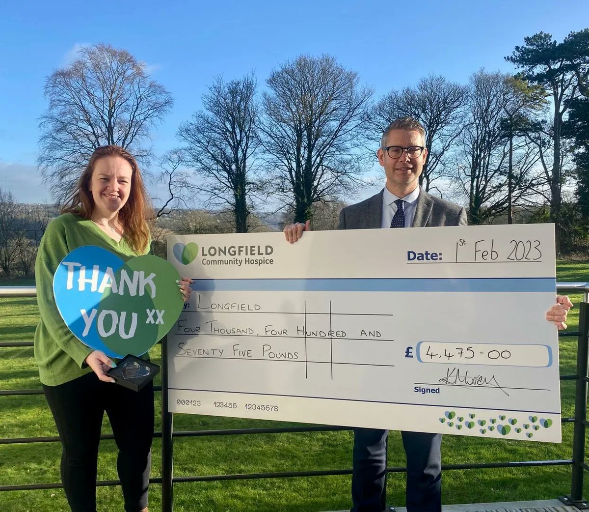We're thrilled to say that <a href="/thepropertycent/">The Property Centre</a> visited us this week to present a £4,475 cheque as part of their 25th anniversary pledge. We're honored to have been chosen to benefit from this generous campaign - thank you! 💙