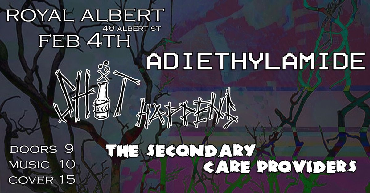 Tonight! come see us make a whole bunch of noise with our friends!

#winnipegpunk #winnipegpunkbands #shithappensofficial #shithappens #adiethylamide #thesecondarycareproviders #royalalbertarms #livepunk #livemusic #soloact