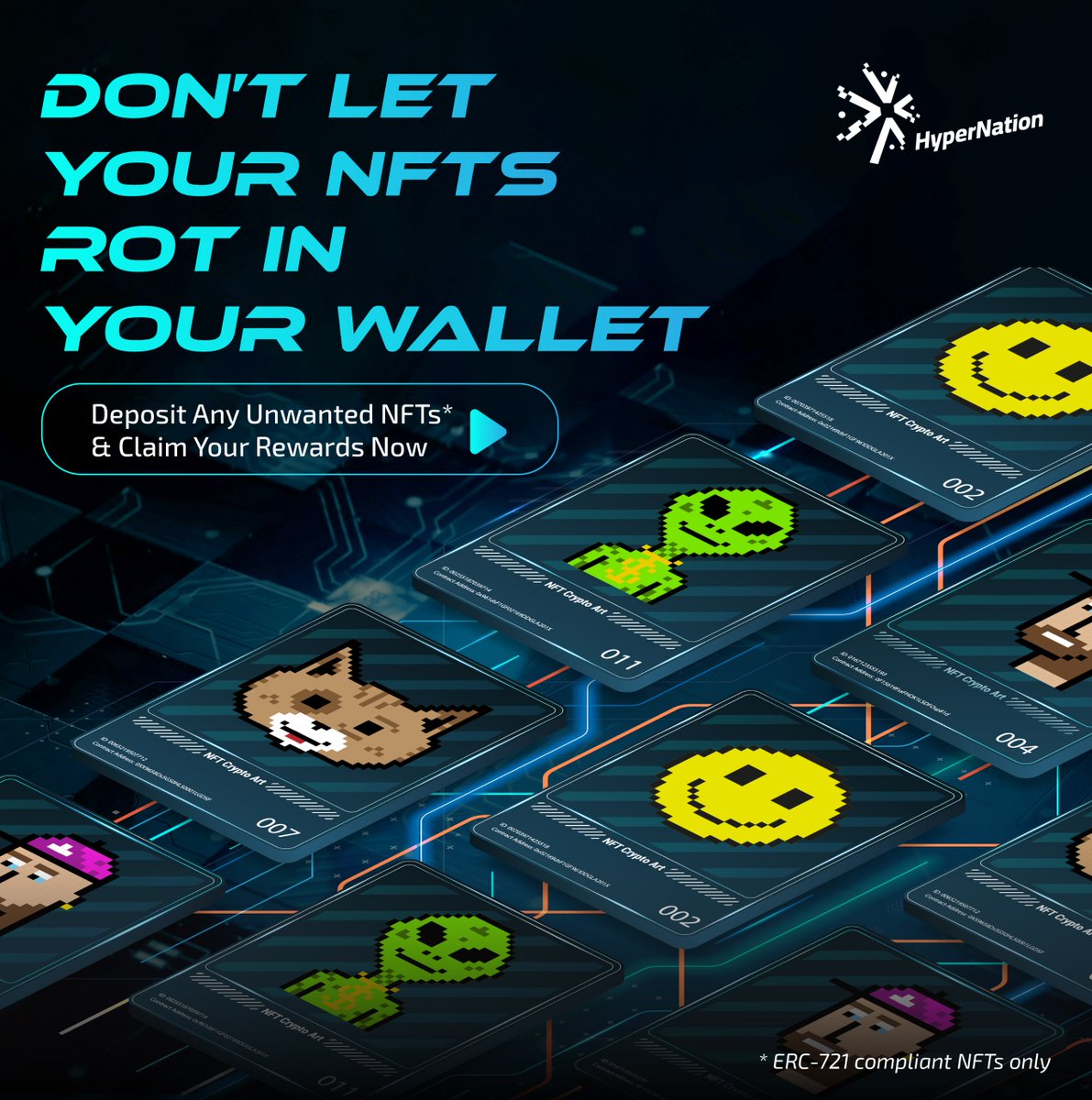HyperNation8's tweet photo. Don't let your NFTs rot in your wallet!👛
Send it over to The HyperNation today and become our of our Cititzens!🪪

#hypernation #metaverse #defi #dao #blockchain #gamefi #crypto #nft #eth #btc https://t.co/2X0BxMRBcB