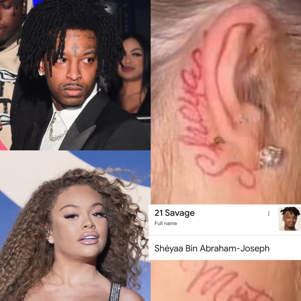 Hoodlum on Twitter: "Latto got 21 Savage’s real name tatted on her ear