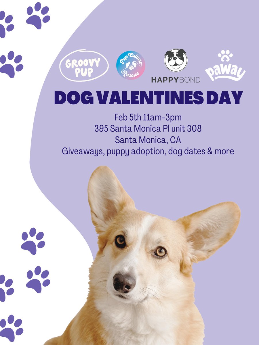 TheJasonMeltzer's tweet photo. Tomorrow let’s celebrate Dog Valentines Day! 💋🐶
RSVP Now > https://t.co/OipyGF8jN5
#dogsoftwitter #santamonica #expertdojo #happybond #groovypuppy #ValentinesDay #events https://t.co/DenNf1Xib7