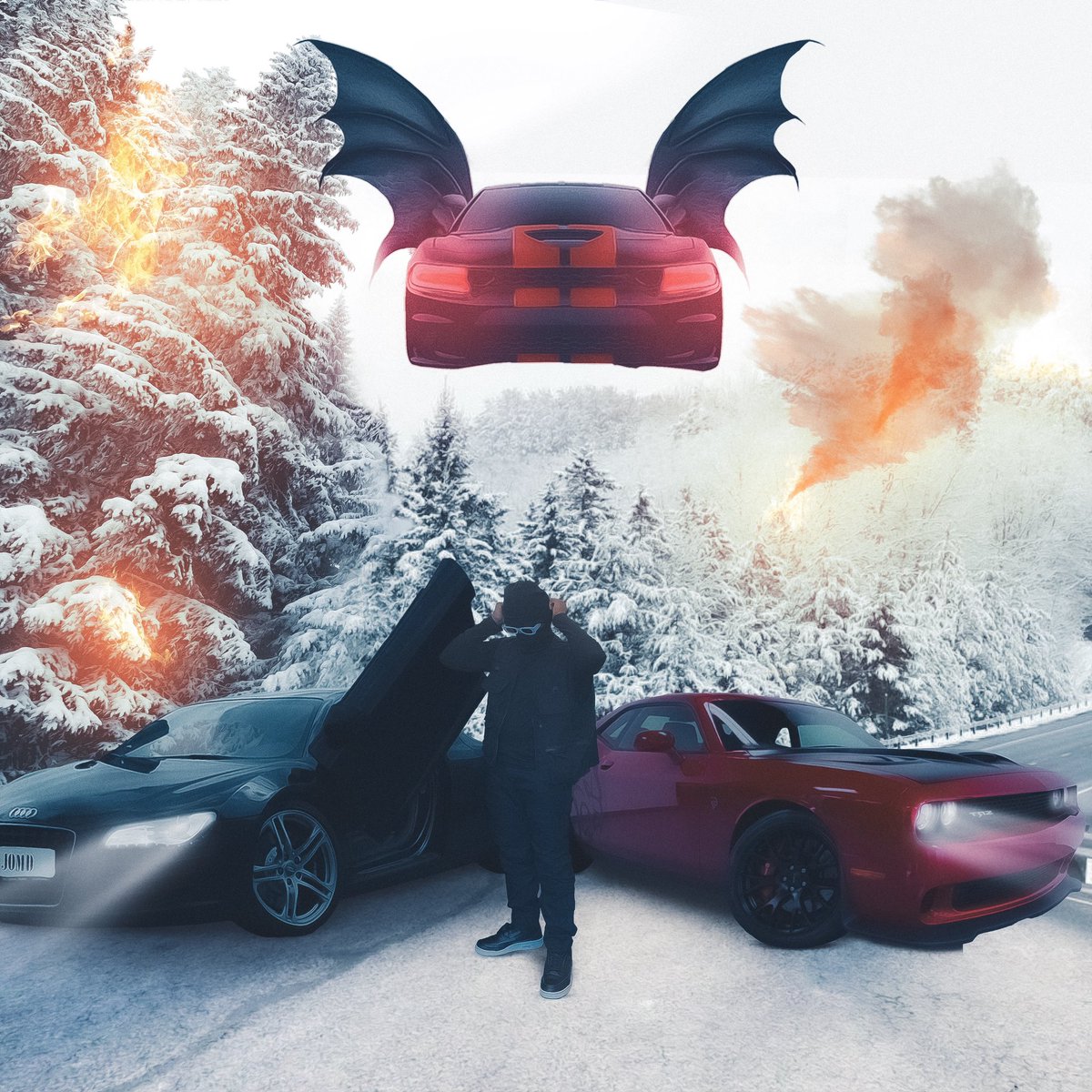 EmperorJomd's tweet photo. Official Cover Art to my single of MM! Mighty Manticore out now! 🦁🖤🦇🦂Premiered &amp; streamed (1/23/23) on all platforms at 12am central time! https://t.co/CbkAaoRm6n