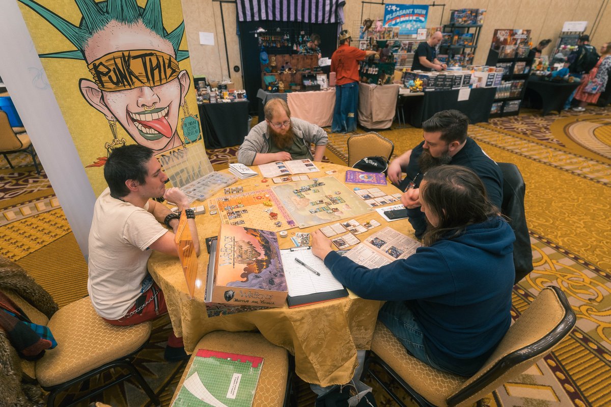 CaptainConCrew's tweet photo. Punk This Studios is running demos full of punk rock love vomit in the center of the vendor hall. Think you can handle it?!
#CaptainCon #CaptainCon2023 #Gaming #BoardGames #Miniatures #TabletopGames #RPGs #Cosplay #Punk #Rock #Indie https://t.co/HfQ5kKTjYJ