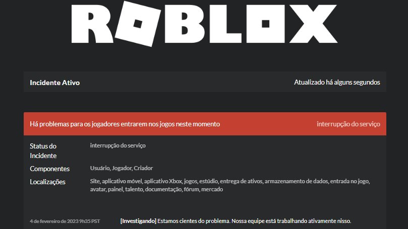 RTC em português  on X: ⚠️: O Roblox está passando por problemas em  diversas áreas. Já foi informado no  que os  funcionários estão cientes e investigando o problema.   /