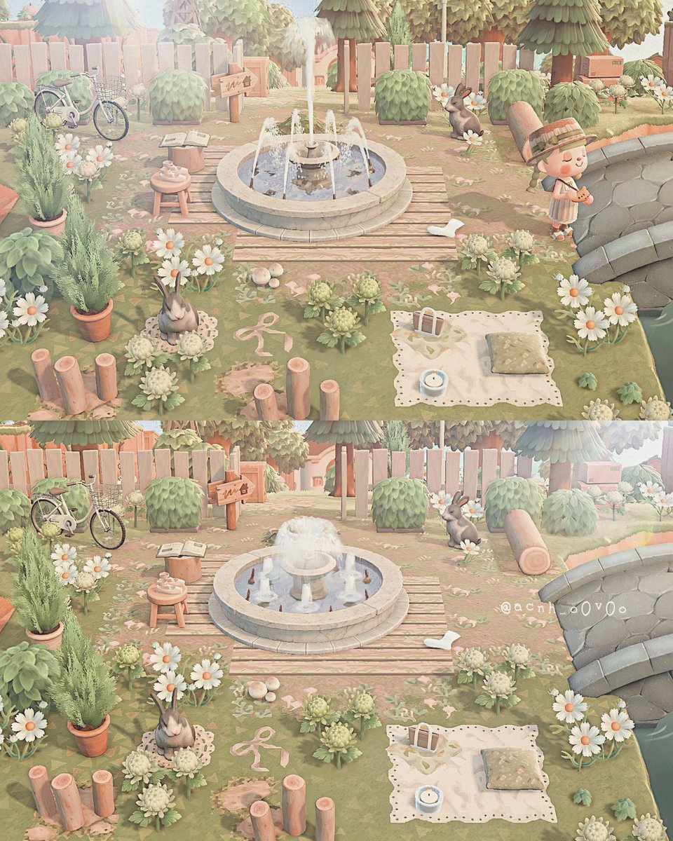 ⁡ ⠀
🍃⛲️🍃
⁡
噴水⛲️久しぶりに使ってみた ·͜·♡
自分好みの色合いでクリエイト出来て嬉しい🤝🏻
⁡
#あつ森　#あつ森写真部
⁡#ACNH #AnimalCrossing 
⁡ ⠀