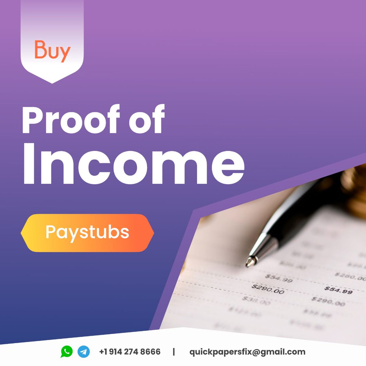 Proof of Income PayStubs

Contact Us:
wa.me/message/QTOEJJ…

#paystubs #paystubservice #paystubservices #checkstubs #checkstubservice #proofofincome #creditrepair #creditrepairservices #noveltydocuments #creditcardstatement #bankstatement
#paystubs #checkstubs