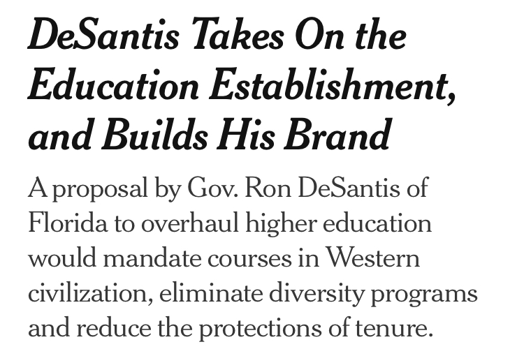 john_jpollock's tweet photo. #education @MarkJacob16: 'I still can't get over that New York Times headline saying Ron DeSantis is "building his brand" by wrecking public education on Florida, and I went back to see how NYT covered the Nazi book burnings in 1933. This passage certai… https://t.co/STtuG8gXxA