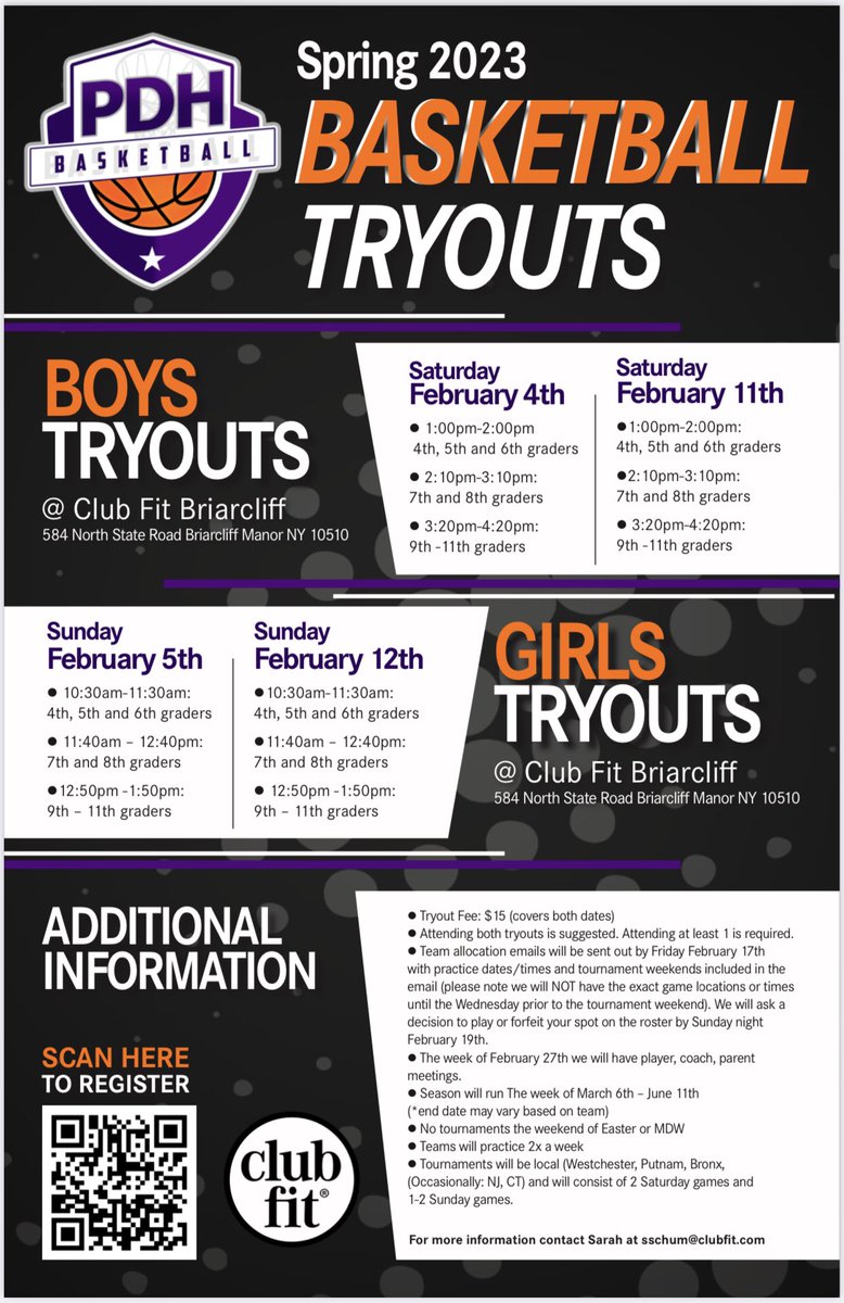 First day of boys spring 2023 tryouts today Saturday 2/4 at club fit Briarcliff (584 n state road Briarcliff manor ny 10510)