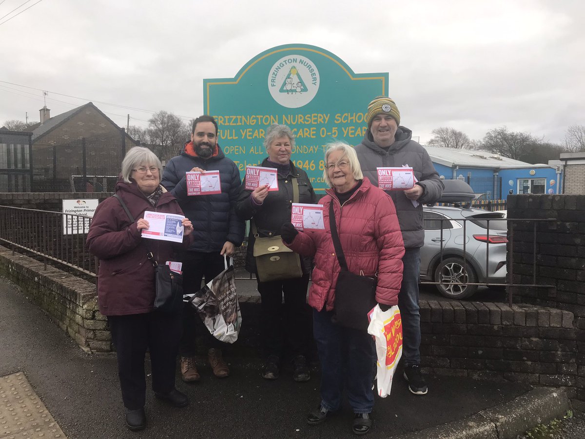Thanks to this Frizington contingent for putting a red stamp on the village today, as well as delegations at Corkickle and St Bees with our NHS leaflets! 🌹

The NHS cannot survive managed decline under the Tories, and Frizington’s surgery is next on the block.