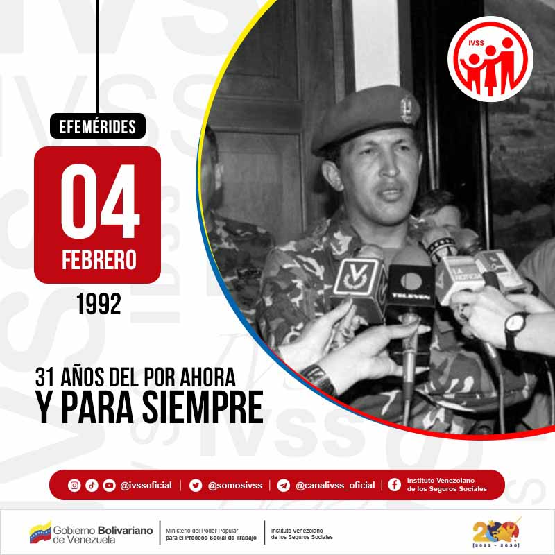 Somosivss's tweet photo. El #4FRebeliónContraElImperio representa el chispazo que fortaleció al pueblo y lo enrumbó en la lucha por el rescate de la dignidad nacional. 31 años después y pese a miles de intentos de desestabilización y sabotaje, se sigue construyendo la epopeya iniciada en aquellos días. https://t.co/Z7wjggZ8BP