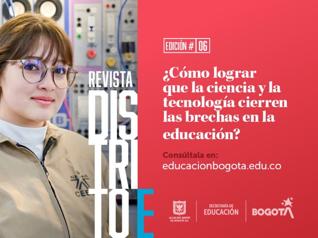 Educacionbogota's tweet photo. 💡Te invitamos a conocer la sexta edición de nuestra revista #DistritoE con los protagonistas de la educación.
Entrevistas, historias, reflexiones, experiencias y contenido multimedia.
📰Ya puedes leer y disfrutar la nueva edición ingresando a: https://t.co/2OMk4RoQg8 https://t.co/9VrhZyntII