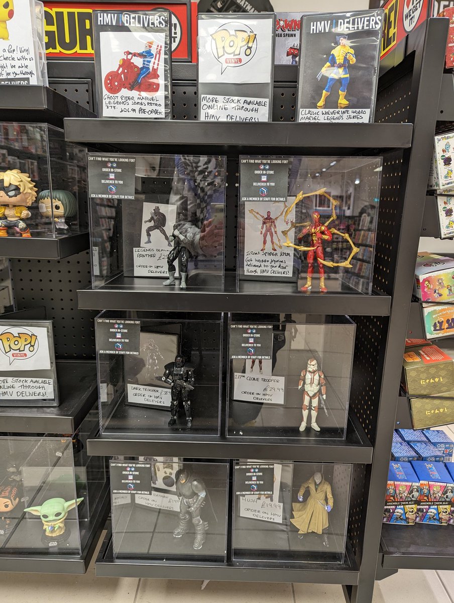 hmv_Wakefield's tweet photo. Check out our figurine section in store! If you've seen any that are available to order on the website check in with us and we can do it through #hmvdelivers https://t.co/KwcUWij1EQ