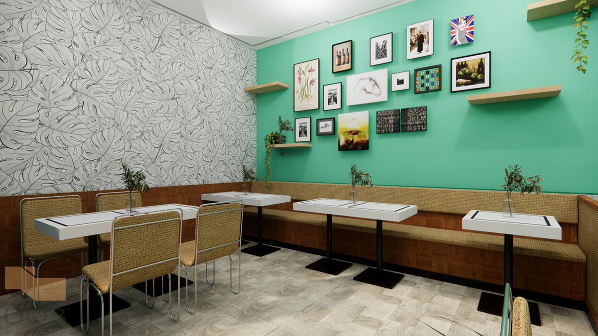 DobStudio_8's tweet photo. A hawaiian Concept Caffe Tips, Combine Green Color with Leaf Motive wallpaper, add thatch on several interior, and off course get those beach vibe furniture that fits like a surf board or beach related painting.
.
.
.
#DoBStudio #interiordesign #interiors #design #cafe https://t.co/56RSprZoeY