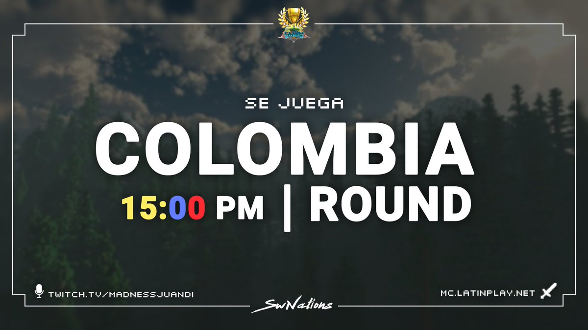 Colombia es tu turno!🇨🇴 Hoy 
24 Participantes jugarán por la clasificación directa y por el repechaje  en la Skywars Nations te esperamos 

Diseño by @Smokeaoo