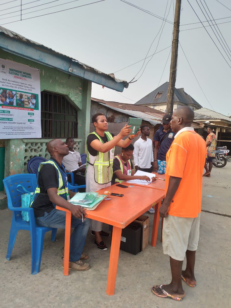 Mock Accreditation Exercise using BVAS at Isoukiri Village Square PU-001, Ogbolomabiri (RA) Nembe LGA, Bayelsa State