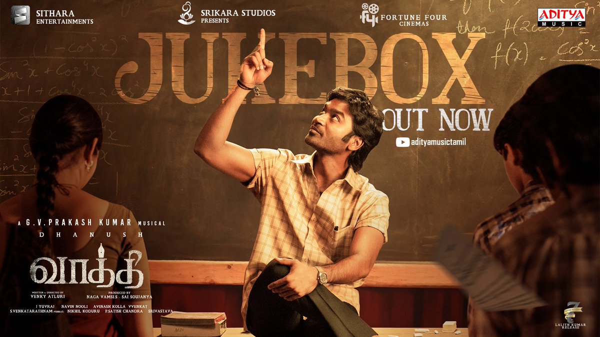Sivaprasanth5's tweet photo. #Vaathi Full Album Jukebox -  https://t.co/lYcuI0h7E8

#VaathiVaraar #VaathiTrackList #VaathiAudioLaunch #Dhanush #GVPrakash https://t.co/XqKB5IvMFx