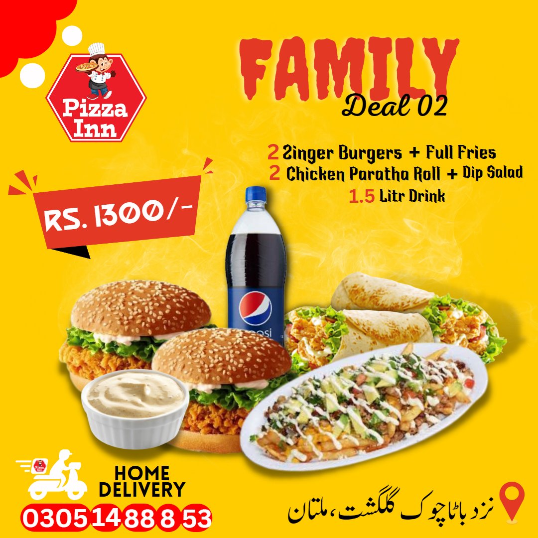 pizzainn_02's tweet photo. "A family that eats together, stays together, relishing not just the taste of good food, but the love and comfort of good company."
PizzaInn_official +92 316 6478366
#fastfoods #fastfoodrestaurant  #Zinger #zingerburger #crispychicken #chickenrecipes #chiken #chickenfood #drinks https://t.co/RrgzUZeC5K
