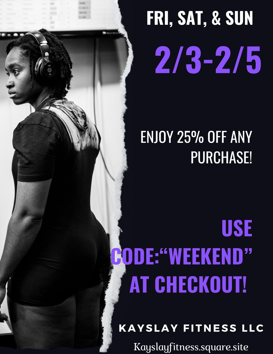 kayslayfitness's tweet image. Don’t forget about our weekend sale! 25% off any purchase! Use code “weekend” at checkout !