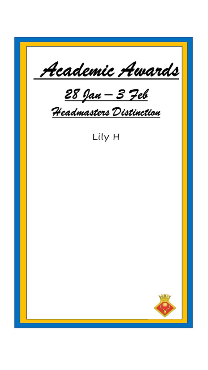 Special mention to Molly N for FOUR CFA's and Lily H for a CFA and Headies this week. Great work from all our award board pupils! 
<a href="/RHSSuffolk/">Royal Hospital School</a>