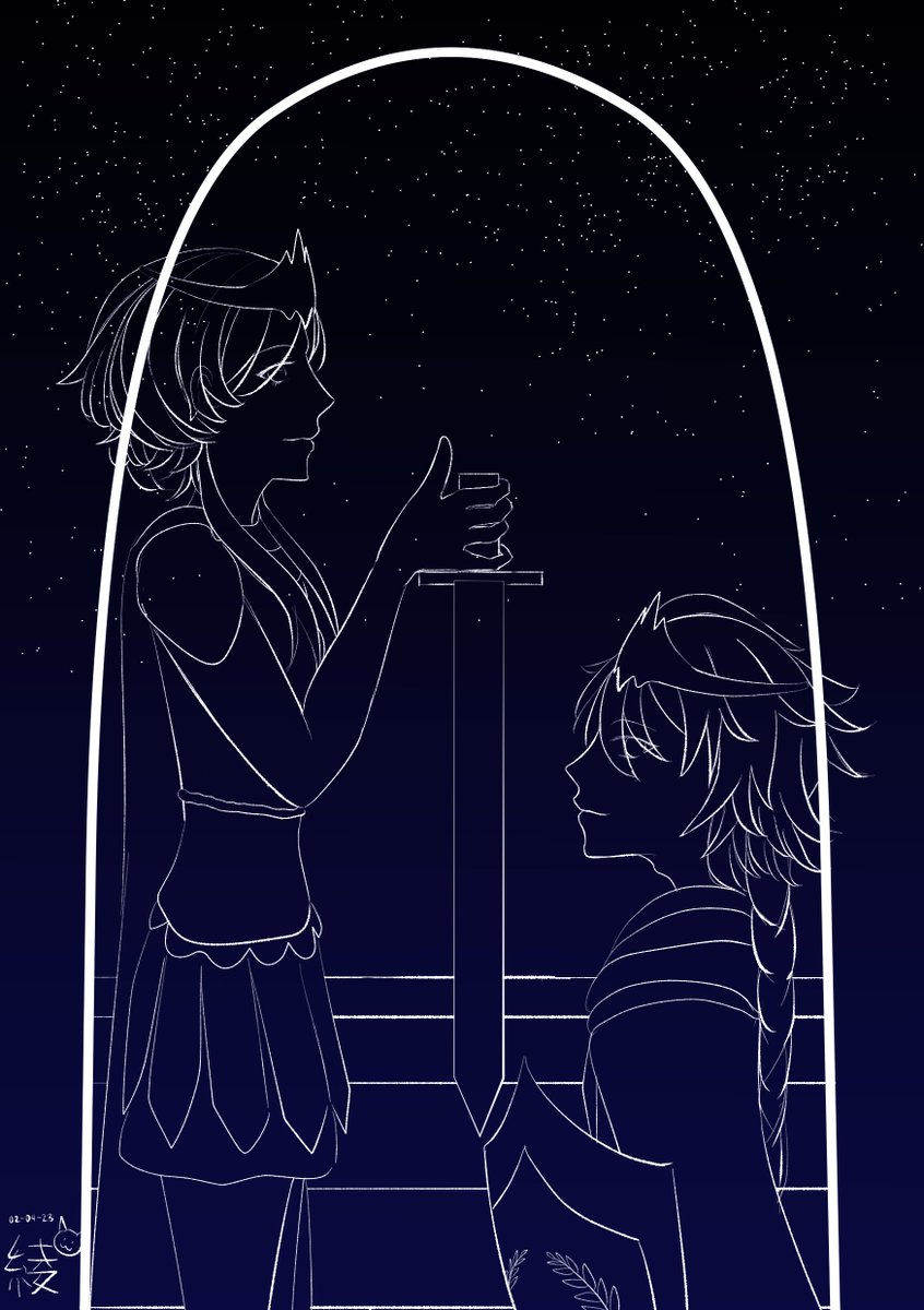 xuenarumi's tweet photo. Day 2 of Traveller Twins Week!
I was inspired by the founder twins of the Roman Empire as well as Castor and Pollux of the Gemini constellation, but I got too lazy with coloring 🥲

#twinsweek @twinsweek https://t.co/5TbGqhvYaC