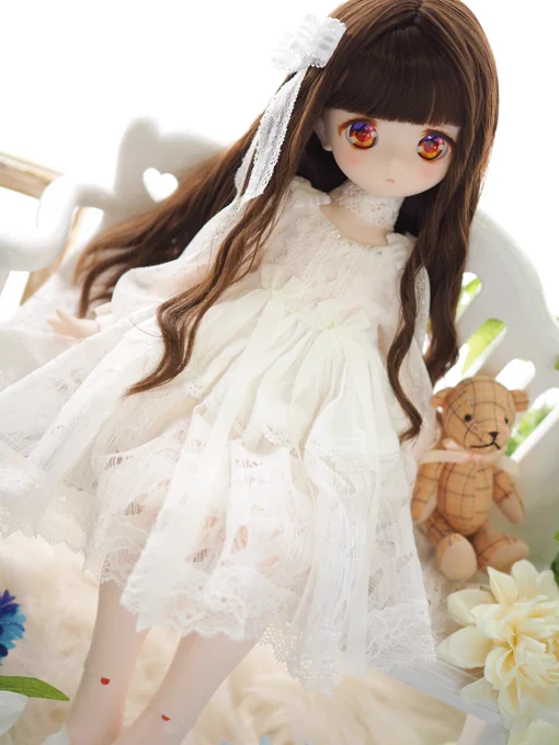 レースの繊細さ美し可愛すぎる……真っ白ワンピ似合うよ……ぴゃん……😭😭😭
#amalily服 #アトリエTOU 