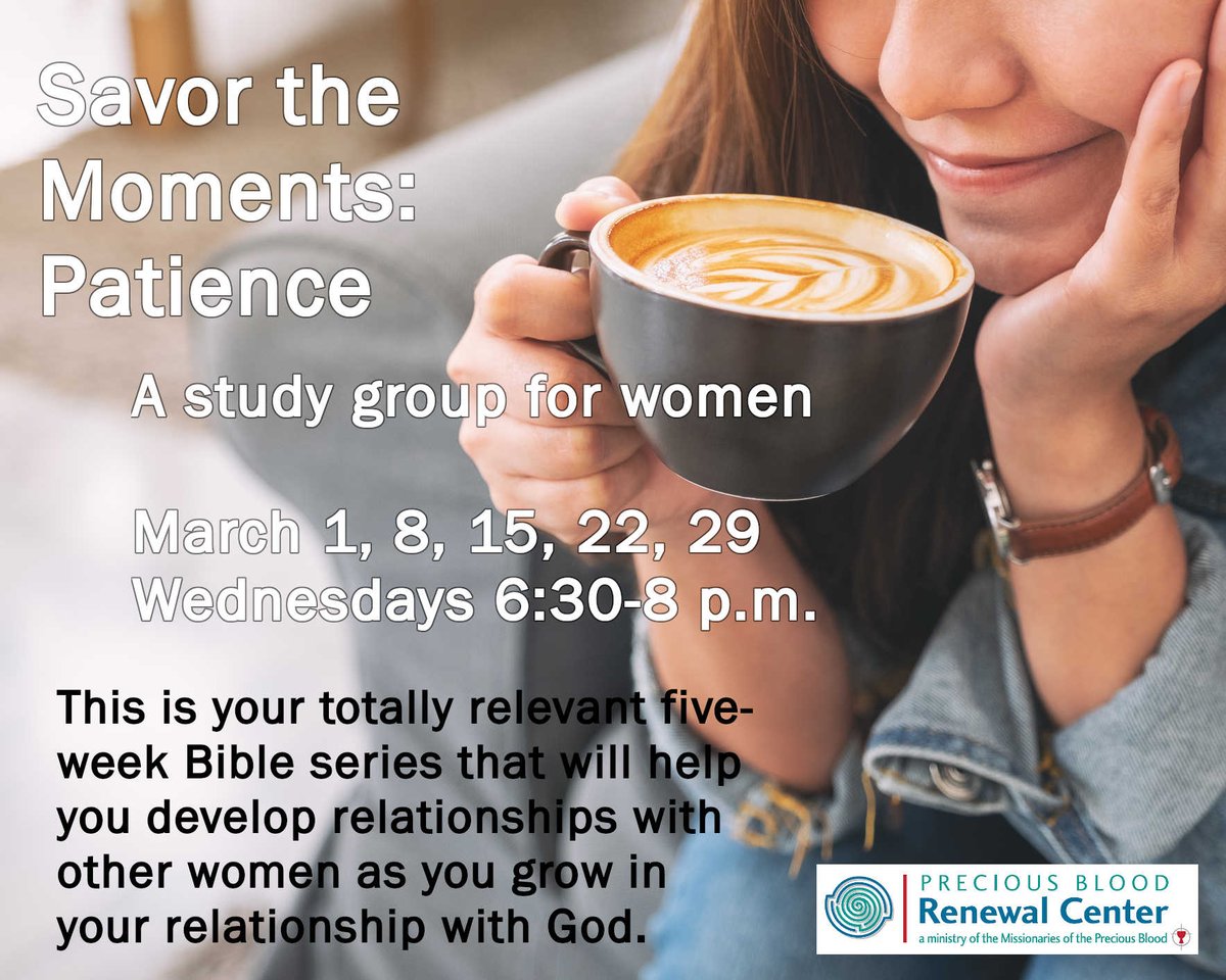 PBRenewal's tweet photo. Savor the Moments is your totally relevant five-week scripture series for women that helps you develop relationships with other women as you grow in your relationship with God. 

https://t.co/BQMxNeELhk

March 1, 8, 15, 22, 29
Wednesdays 6:30-8 p.m.
Facilitated by Lucia Ferrara https://t.co/WRtfjAf0BK