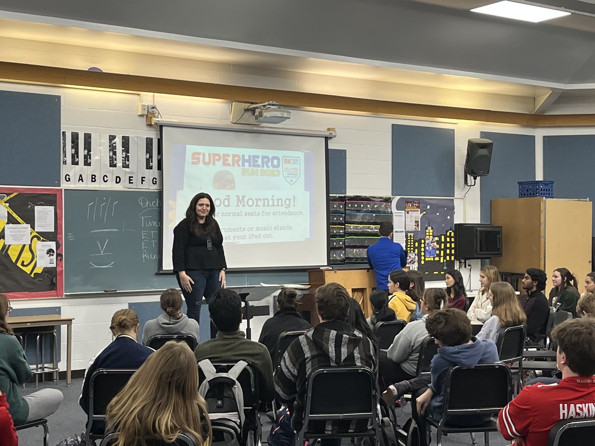 OrphnWrldRelief's tweet photo. Superhero 5K Race preparations are underway!!  OWR was invited to share our mission with the band program.  We are thankful for the opportunity to inspire kids to get involved. Thank you, Hilliard Davidson Band, for your support of OWR! Race Registration https://t.co/6Qq8IZkW7U https://t.co/eoRWzmG4Wn