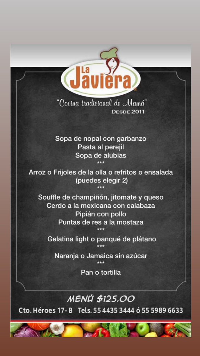 LaJaviera_rest's tweet photo. Buen fin de semana 😃

#MenuDelDia #ComidaCorrida #AntojitosMexicanos #Taquizas #ServicioADomicilio #CDSatelite #Restaurante #Comida #Deli #Desayunos #FelizSabado https://t.co/8CwCsTuRwA