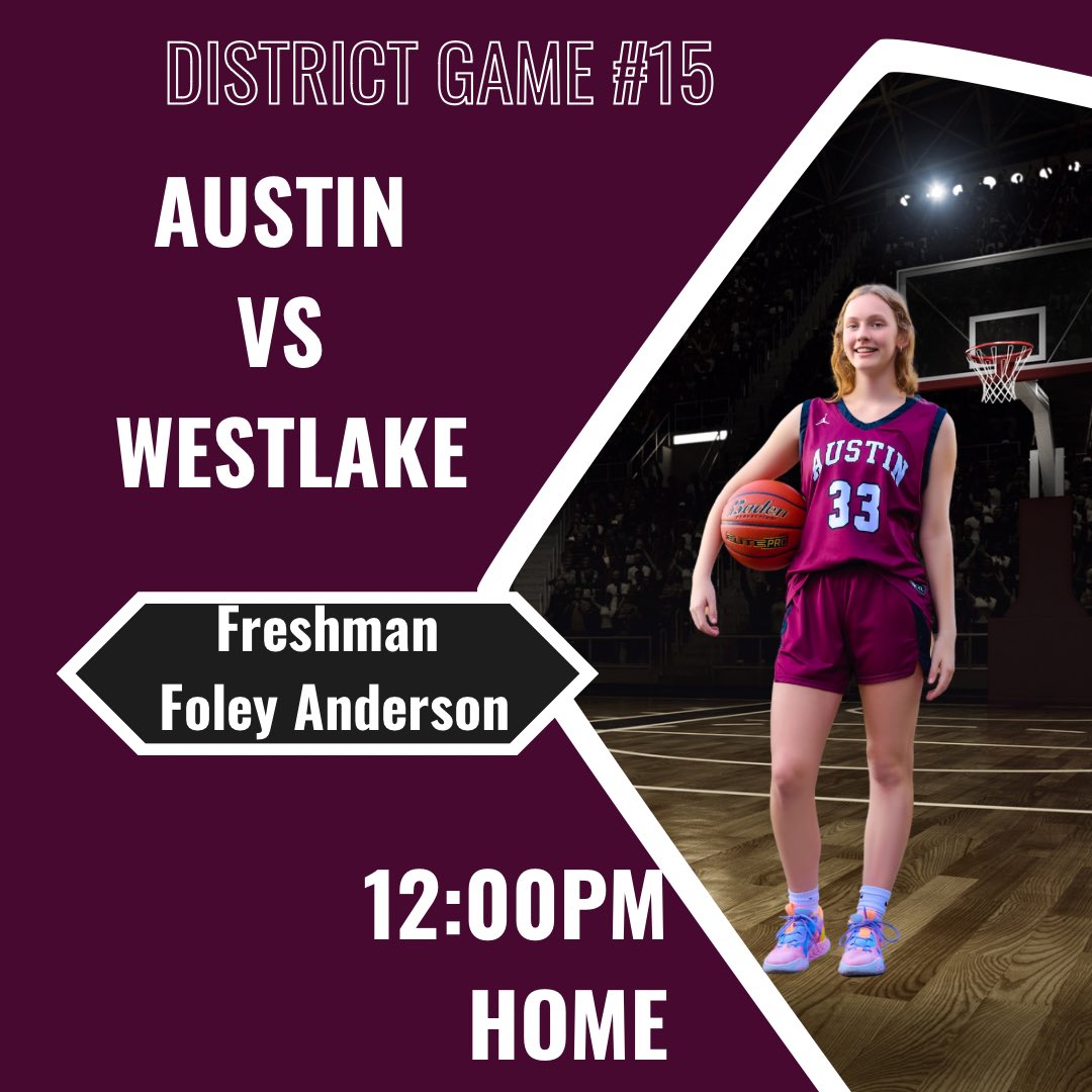 AustinHSGBB's tweet photo. 🚨GAMEDAY🚨
🆚 @WestlakeWBB
📍Home
Varsity-12 noon
Come out and support your 3x District Champs Lady Maroons!
🎟️-https://t.co/ws83m1vHTx
📺-https://t.co/FvumQf2YTT
#VCon3
#loyalforever https://t.co/5MrfEelhxn