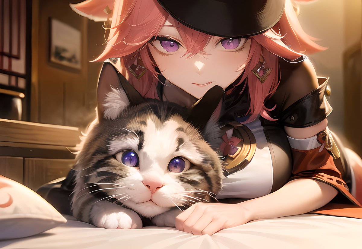 Hutapat's tweet photo. Yae Miko's cat
#GenshinImpact #八重神子 #yaemiko  #原神 #AIart https://t.co/8jooBheuPZ