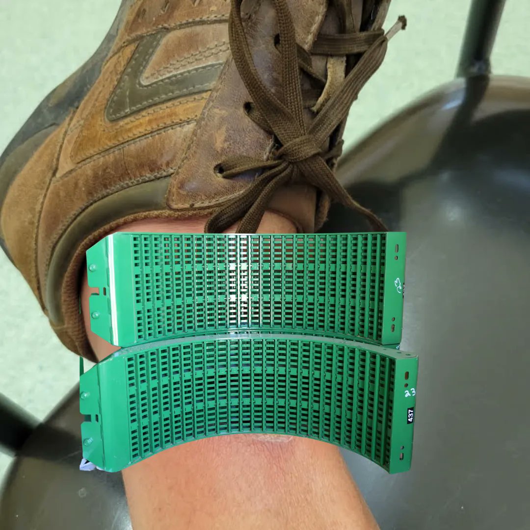 Our concaves are strong. 💪 So strong, that Murray wanted to test them out by dropping one on his shin at one of our shows. (oops)

A few valuable lessons:
1) Always be cautious and practice safety around farm equipment. 
2) Concaves work best in the combine, not on your shins!