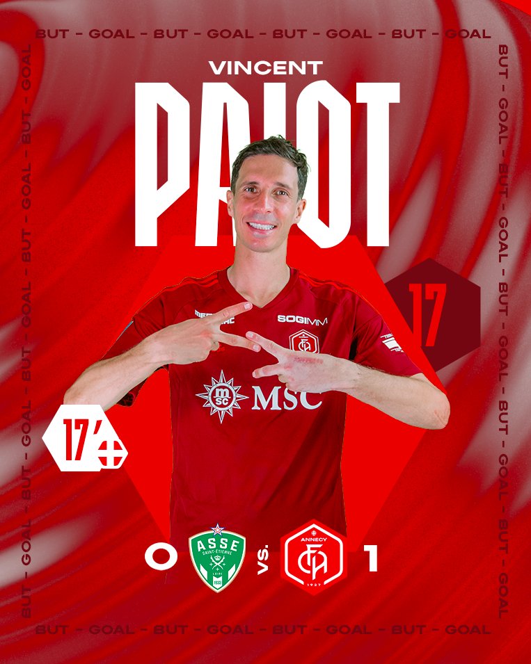 FCAnnecy's tweet photo. #ASSEFCA 0️⃣-1⃣ | ⏱️ 17’

⚽️ QUUEEEEELLLL BUUUUUT ! Demoncy trouve Testud qui remise pour Pajot. L'ancien stéphanois allume en lucarne !! 😍

#GoReds https://t.co/nTfSALUTYS