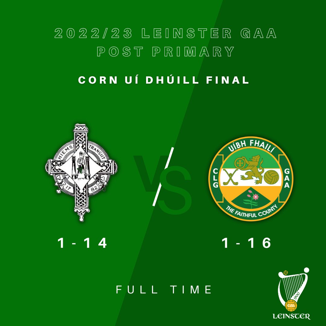 gaaleinster's tweet photo. UPDATE

From the 2023 Corn Uí Dhúill Final

Full Time

Offaly Schools 1-16
St Kieran's College 1-14

#CornUiDhuill | #LeinsterPP https://t.co/jWH0jHu1QM
