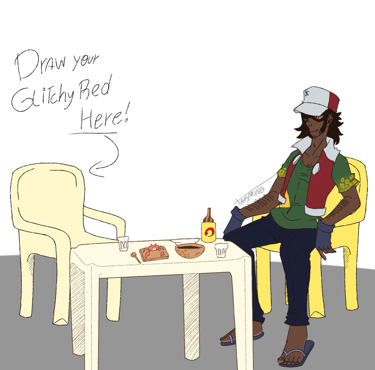 TiahSpring2's tweet photo. Interaction with #GlitchyRed Nation!!!!
Draw your own Ai Glitchy Red with B. RED! You can make them drink anything, even soda! This was made for more ppl that likes this trend interact more!
#fnflullaby #Hypnolullaby #GLITCHYREDSWEEP #GRAI https://t.co/FewaTu22M1