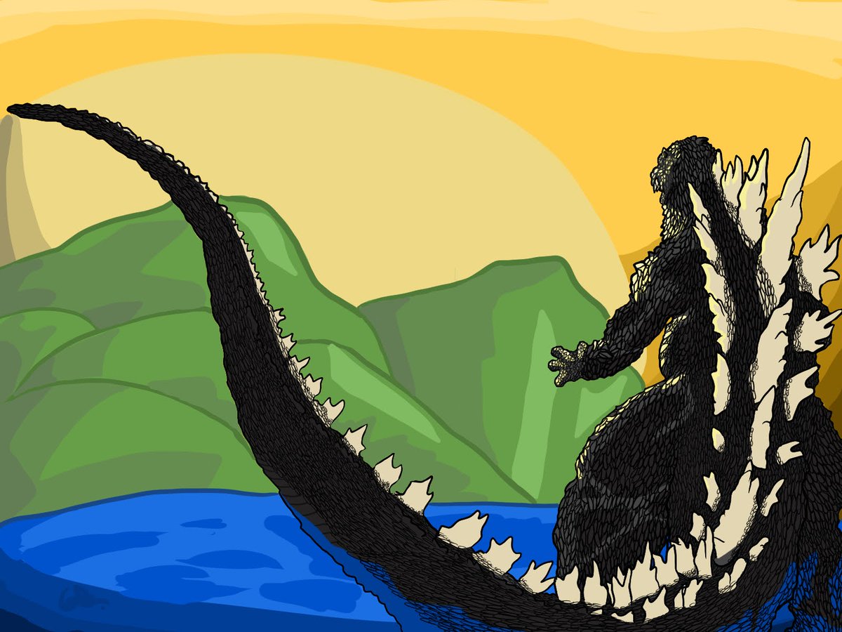 Boi1Goji's tweet photo. Goji's Birthday Bash #Godzilla #Goji #Kaiju #monster #ゴジラ #drawing #art #digitaldrawing #digitalillustration #birthday https://t.co/qKJyPHjwsT