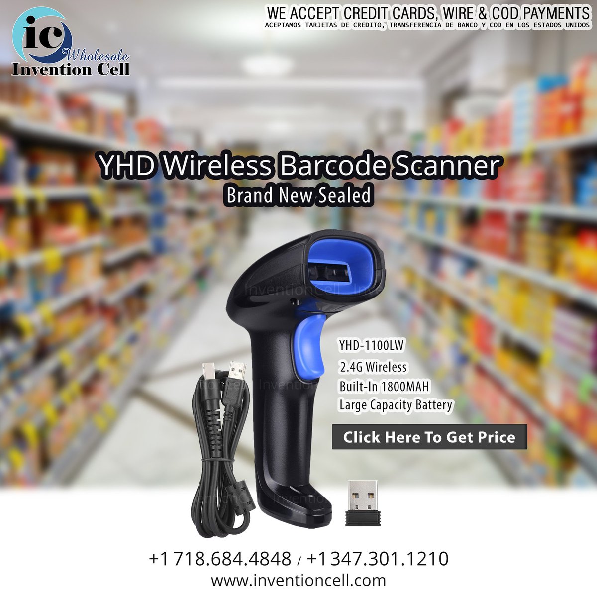 IcWholesale's tweet image. Selling New YHD Wireless Barcode Scanners in Black/Blue colors. Click the link to Order Now: inventioncell.com/accessories/wi…

#Accessories #YHD #wirelessbarcodescanner #barcodescanner #scanner #miscellaneous #Bronx #Newyork #NYC #NY #bronxny