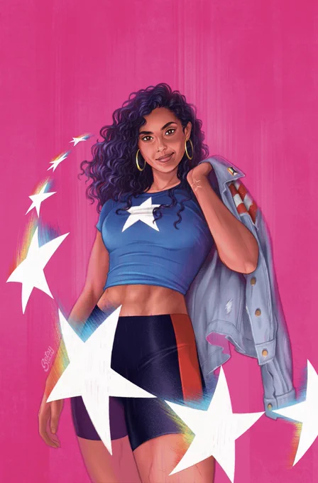 My first America Chavez cover VS the most recent one   