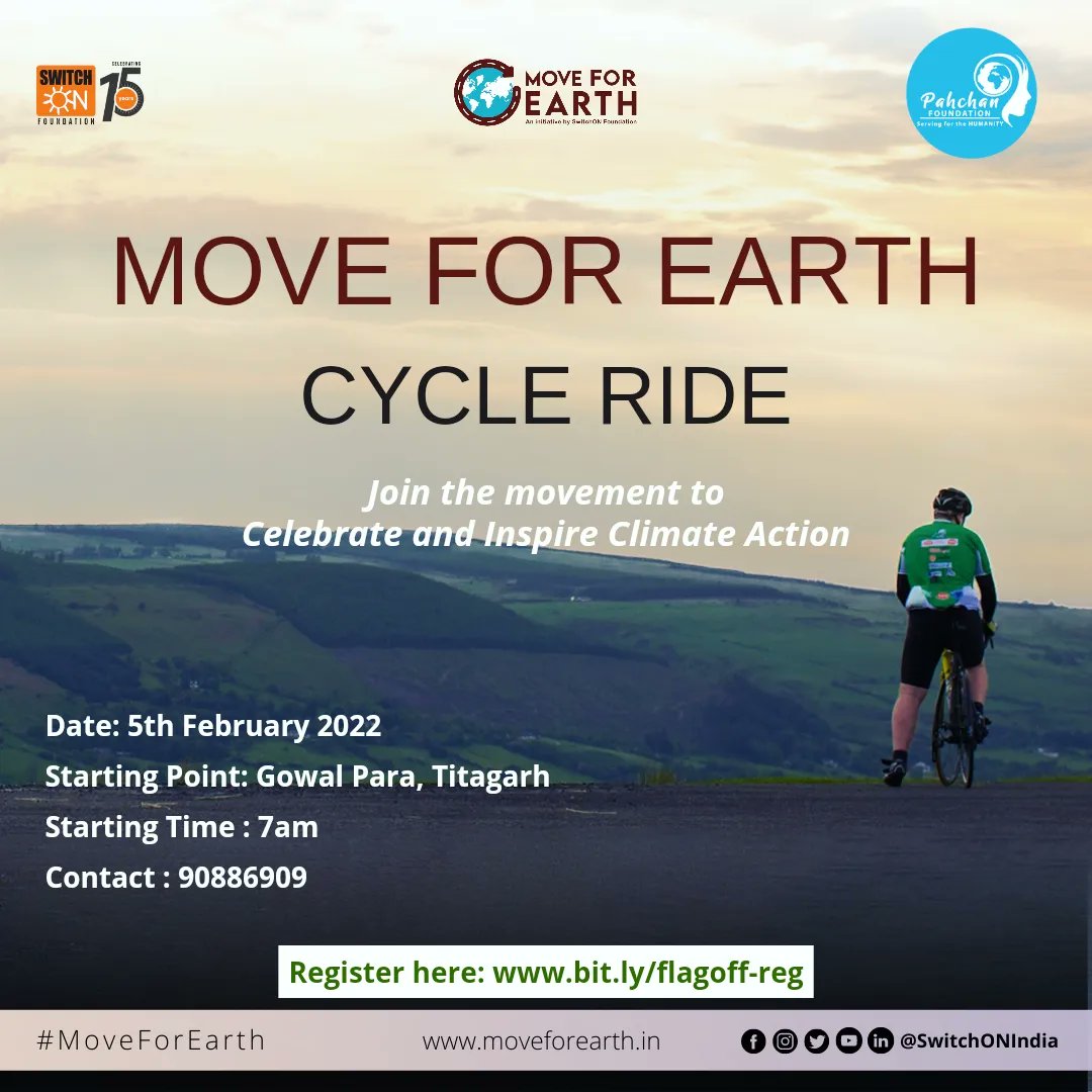 Pahchanfoundat1's tweet photo. Calling climate enthusiasts from far and wide to join @SwitchONIndia's movement ‘Move For Earth’...https://t.co/hSRUzffRw6
Let’s together celebrate and inspire climate action!
#PahchanFoundation #NGO
#M4E #iMoveForEarth #MoveForEarth #SwitchON #SwitchONFoundation https://t.co/ccbpCbiXuM