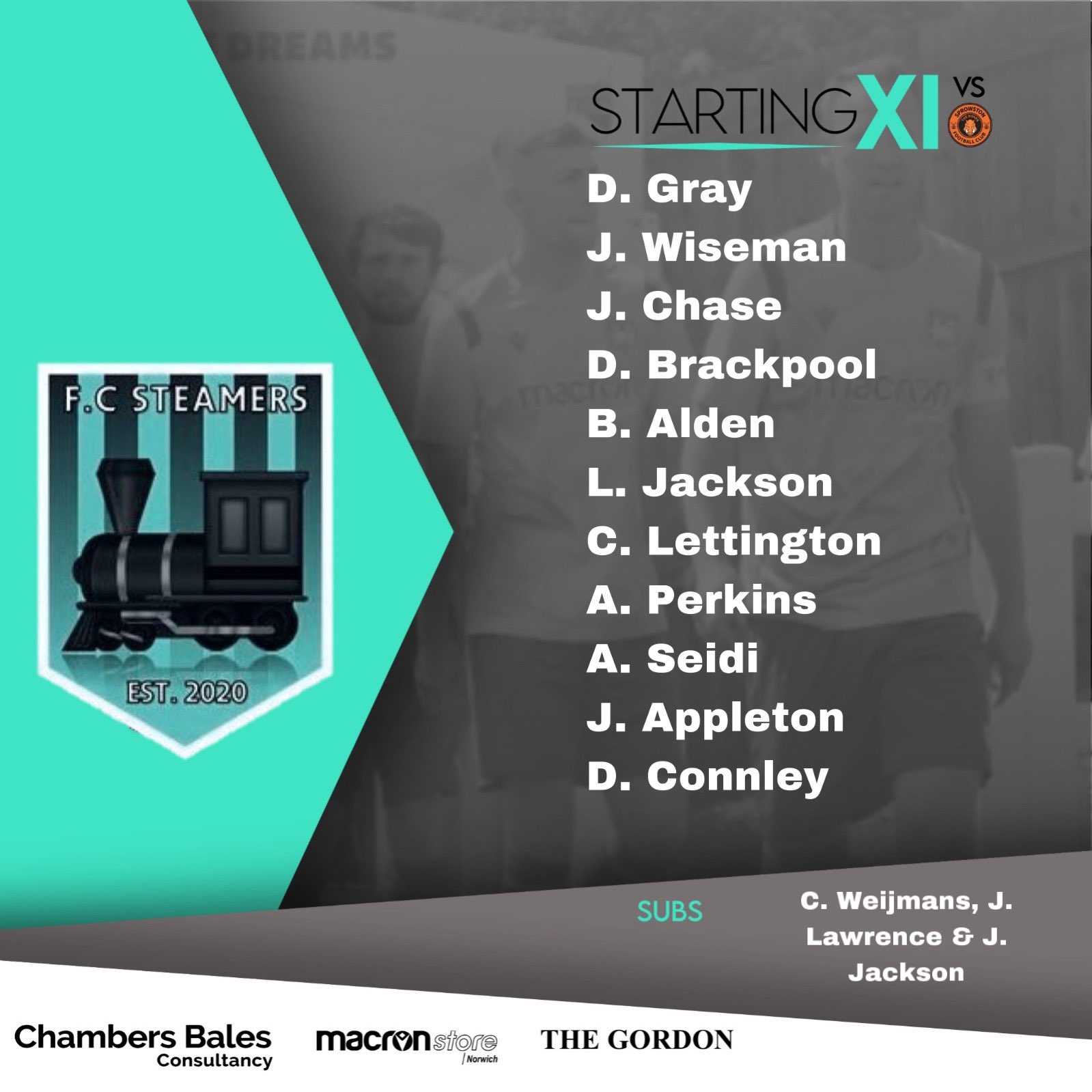 FC Steamers on Twitter "Here’s todays starting XI Vs fcsprowston ‘A