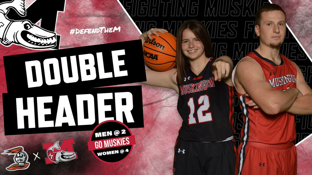 Muskingum Athletics (@fightingmuskies) on Twitter photo 🚨Doubleheader & HOF recognition
🏀<a href="/MuskingumHoops/">Muskingum Men’s Basketball</a> & <a href="/MuskingumWBB/">Muskingum Women's Basketball</a>
🆚: Heidelberg
⏰: 2PM - M | 4PM - W
📍: Steele Center
🪣: Muskie Bucket Drawing
📸: #12 Tori Jones & #32 Bradley Russell
📊: buff.ly/408GrJf - M
📊: buff.ly/3WOG17U - W
📺: buff.ly/3Jqazd2 🚨Doubleheader & HOF recognition
🏀<a href="/MuskingumHoops/">Muskingum Men’s Basketball</a> & <a href="/MuskingumWBB/">Muskingum Women's Basketball</a>
🆚: Heidelberg
⏰: 2PM - M | 4PM - W
📍: Steele Center
🪣: Muskie Bucket Drawing
📸: #12 Tori Jones & #32 Bradley Russell
📊: buff.ly/408GrJf - M
📊: buff.ly/3WOG17U - W
📺: buff.ly/3Jqazd2