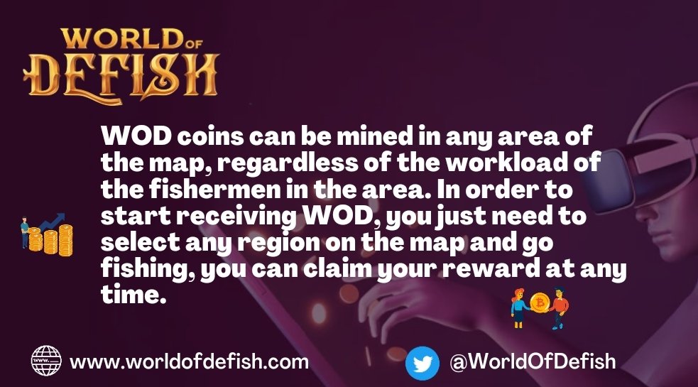 markmiraclee48's tweet photo. No matter how busy the local fishermen are, $WOD coins can be mined everywhere on the map. You only need to go fishing in any location on the map to start getting $WOD, &amp; you can redeem your prize whenever you want. ‌

@WorldOfDefish #WorldOfDefish #WOD #P2E #PlayToEarn #BSC #NFT https://t.co/qvMYN73Sdl