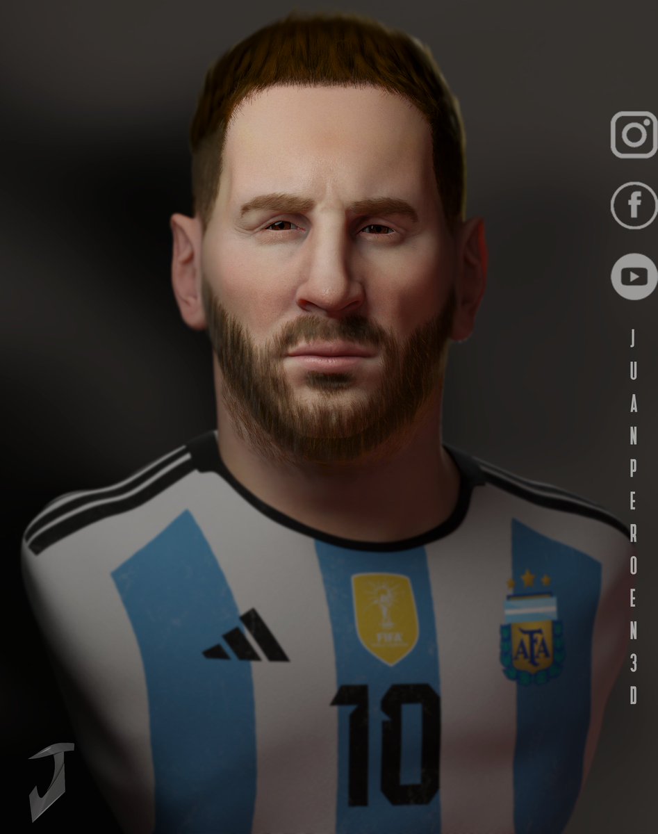juanperoen3d's tweet photo. Al realizar este busto de 
@Leomessi
 aprendí demasiado, me gustó mucho el resultado final y aquí lo comparto con ustedes.
#messi #messi3d #blender3d #zbrush #zbrushmessi #texturing3d https://t.co/uvNiW2RXaO