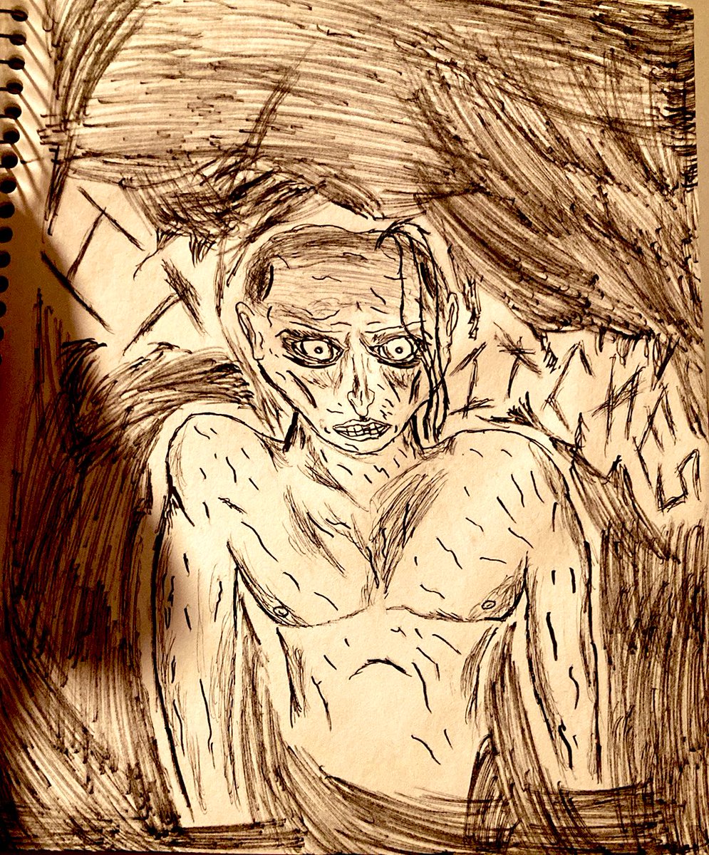 ChrisCabion's tweet photo. Some art from my sketchbook over the past week. #art #blackandwhite #horror #ink #myart https://t.co/nQMPXVB3w7