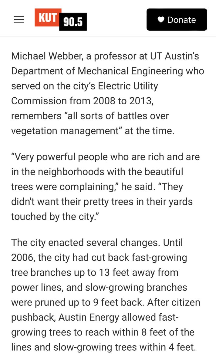 Day 4 without power here in Austin. There must be some acronym in the NIMBY family for these fairweather treehuggers…